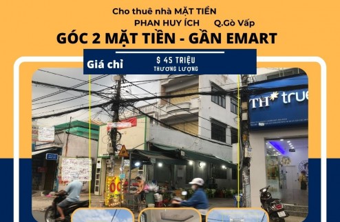 Cho thuê nhà 2 Mặt Tiền Phan Huy Ích 125m2, 2LẦU, 45 triệu